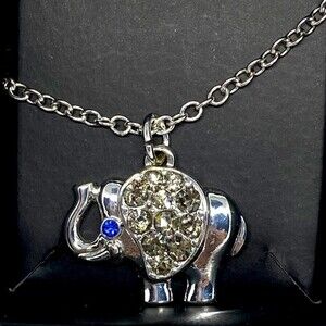 AVON Silver Elephant Pendant Necklace